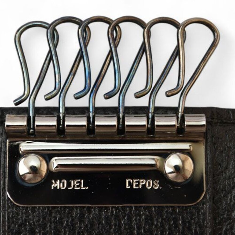 Gucci Outlet Key Case Key Holder 6-stacks Pigskin Sherry Line Black 033 - Picture 7 of 9